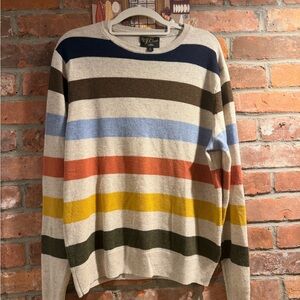 J. Crew Colorful Striped Crewneck Sweater